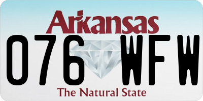 AR license plate 076WFW