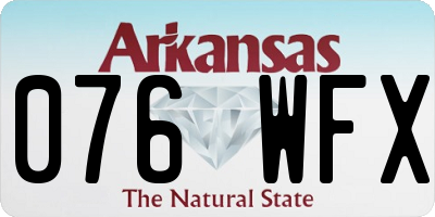 AR license plate 076WFX