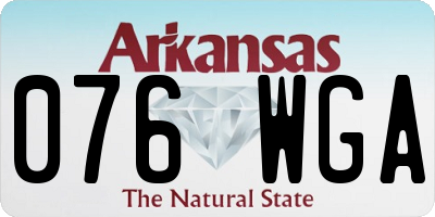 AR license plate 076WGA
