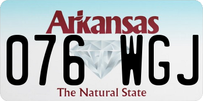 AR license plate 076WGJ