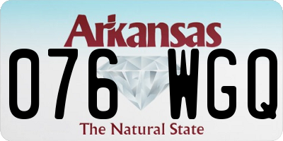 AR license plate 076WGQ
