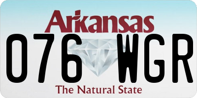 AR license plate 076WGR