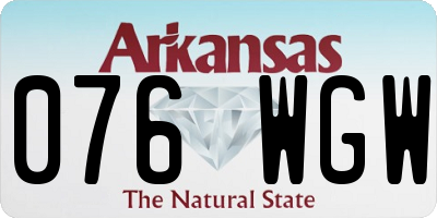 AR license plate 076WGW