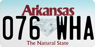 AR license plate 076WHA