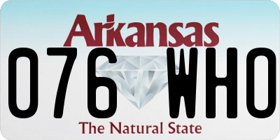 AR license plate 076WHO
