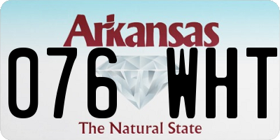 AR license plate 076WHT