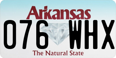 AR license plate 076WHX