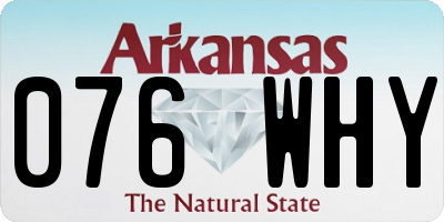 AR license plate 076WHY