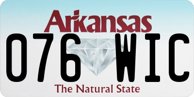 AR license plate 076WIC