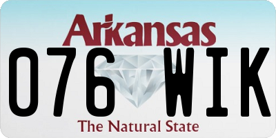 AR license plate 076WIK