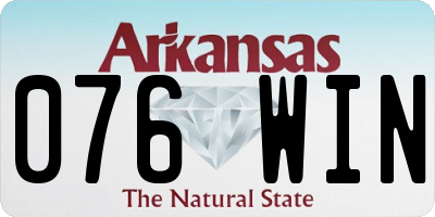 AR license plate 076WIN