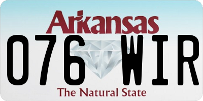 AR license plate 076WIR