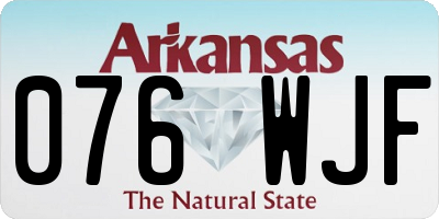 AR license plate 076WJF