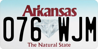 AR license plate 076WJM