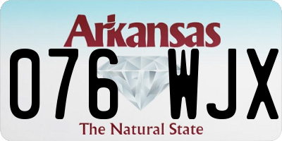 AR license plate 076WJX