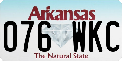 AR license plate 076WKC