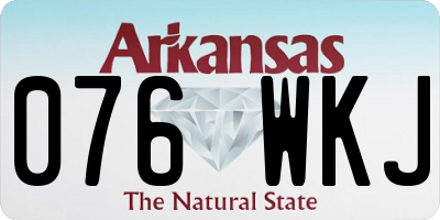 AR license plate 076WKJ
