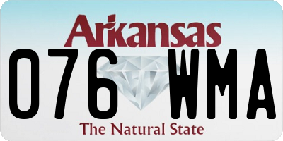 AR license plate 076WMA