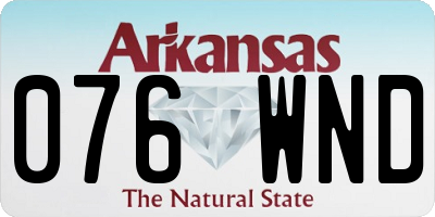 AR license plate 076WND
