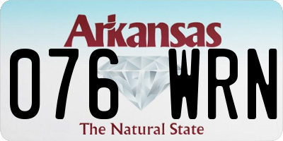 AR license plate 076WRN