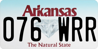 AR license plate 076WRR