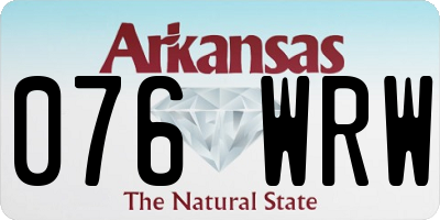 AR license plate 076WRW