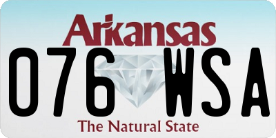 AR license plate 076WSA