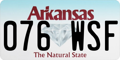 AR license plate 076WSF
