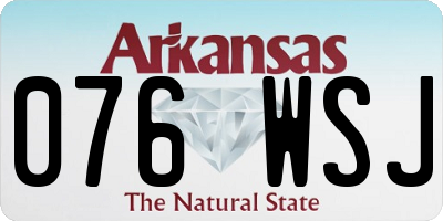 AR license plate 076WSJ