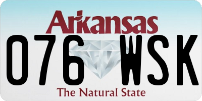 AR license plate 076WSK