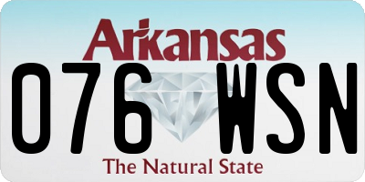 AR license plate 076WSN