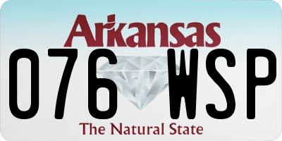 AR license plate 076WSP