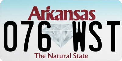 AR license plate 076WST