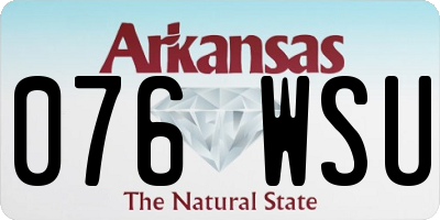 AR license plate 076WSU