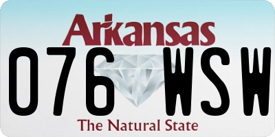 AR license plate 076WSW