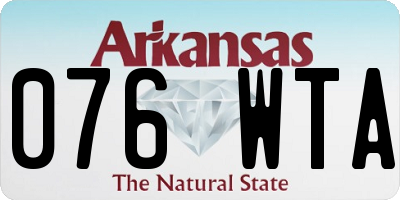 AR license plate 076WTA