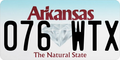 AR license plate 076WTX