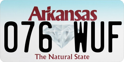 AR license plate 076WUF