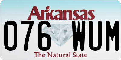 AR license plate 076WUM