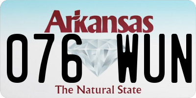 AR license plate 076WUN
