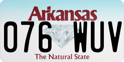 AR license plate 076WUV