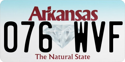 AR license plate 076WVF