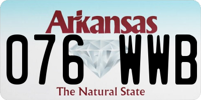 AR license plate 076WWB