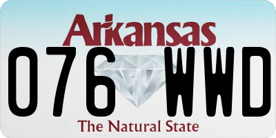 AR license plate 076WWD