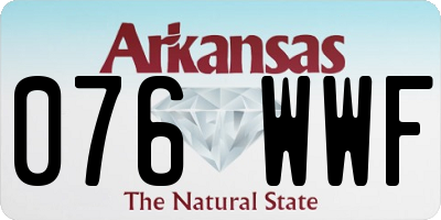 AR license plate 076WWF