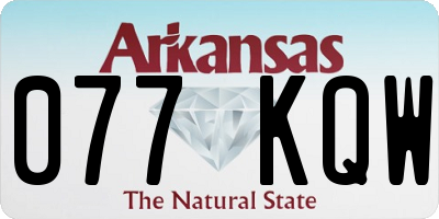 AR license plate 077KQW