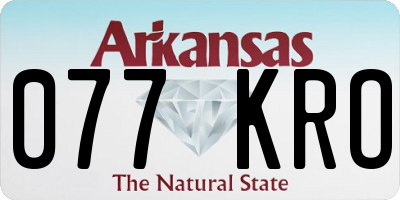 AR license plate 077KRO