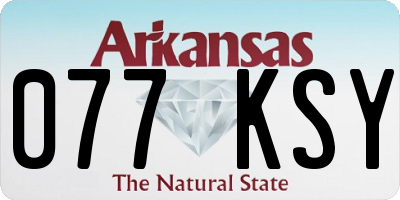 AR license plate 077KSY
