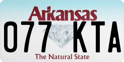 AR license plate 077KTA