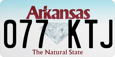 AR license plate 077KTJ